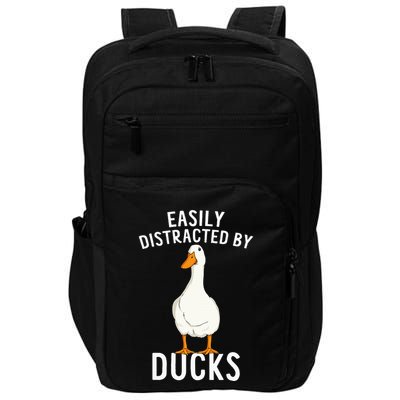 Easily Distracted By Ducks Funny Duck Lover Impact Tech Backpack
