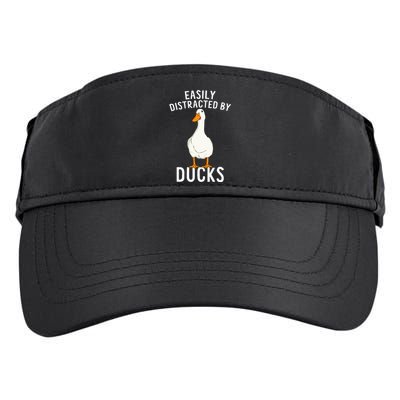 Easily Distracted By Ducks Funny Duck Lover Adult Drive Performance Visor