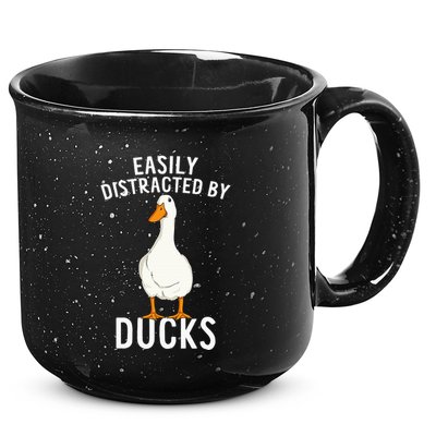 Easily Distracted By Ducks Funny Duck Lover 15oz Campfire Ceramic Mug
