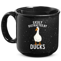 Easily Distracted By Ducks Funny Duck Lover 15oz Campfire Ceramic Mug