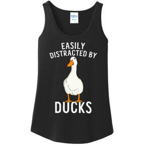 Easily Distracted By Ducks Funny Duck Lover Ladies Essential Tank