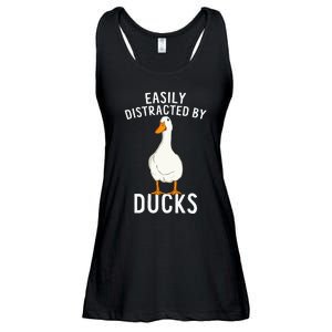 Easily Distracted By Ducks Funny Duck Lover Ladies Essential Flowy Tank