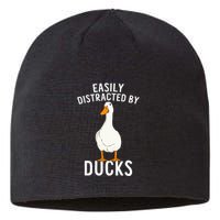 Easily Distracted By Ducks Funny Duck Lover Sustainable Beanie