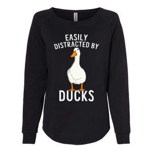 Easily Distracted By Ducks Funny Duck Lover Womens California Wash Sweatshirt