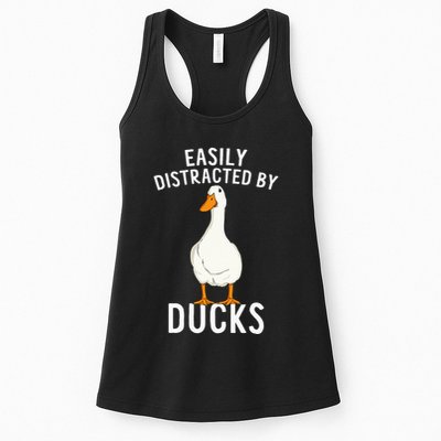 Easily Distracted By Ducks Funny Duck Lover Womens Tank Top