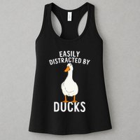 Easily Distracted By Ducks Funny Duck Lover Womens Tank Top