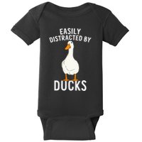 Easily Distracted By Ducks Funny Duck Lover Baby Bodysuit