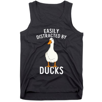 Easily Distracted By Ducks Funny Duck Lover Tank Top