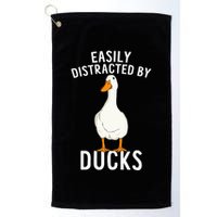 Easily Distracted By Ducks Funny Duck Lover Golf Towel