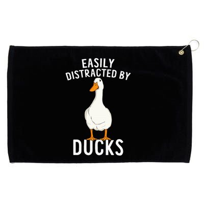 Easily Distracted By Ducks Funny Duck Lover Grommeted Golf Towel