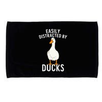 Easily Distracted By Ducks Funny Duck Lover Microfiber Hand Towel