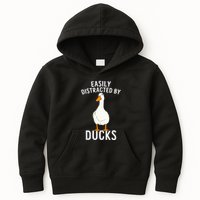 Easily Distracted By Ducks Funny Duck Lover Kids Hoodie
