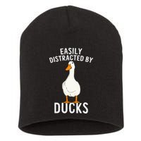 Easily Distracted By Ducks Funny Duck Lover Short Acrylic Beanie