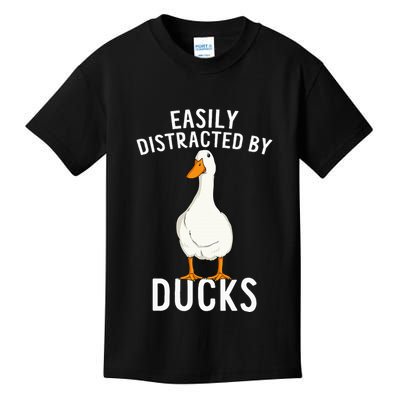 Easily Distracted By Ducks Funny Duck Lover Kids T-Shirt