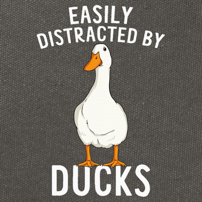 Easily Distracted By Ducks Funny Duck Lover Cotton Canvas Backpack