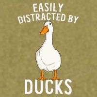 Easily Distracted By Ducks Funny Duck Lover Garment-Dyed Women's Muscle Tee