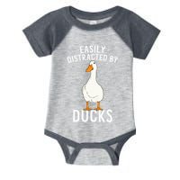 Easily Distracted By Ducks Funny Duck Lover Infant Baby Jersey Bodysuit