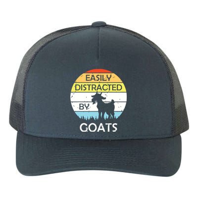 Easily Distracted By Goats Retro Vintage Funny Goat Lover Yupoong Adult 5-Panel Trucker Hat