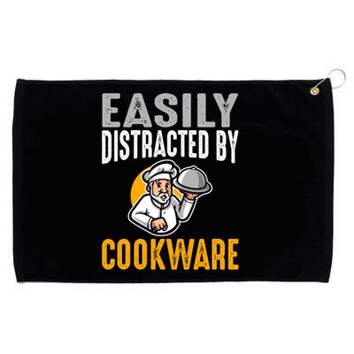 Easily Distracted By Cookware Funny Chef And Cook Gift Grommeted Golf Towel