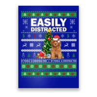 Easily Distracted By Poodle And Chirstmas Tree Merry Xmas Funny Gift Poster