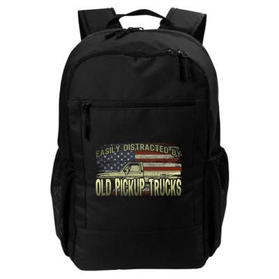 Easily Distracted By Old Pickup Trucks American Flag Truck Backpack