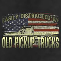 Easily Distracted By Old Pickup Trucks American Flag Truck Adult Drive Performance Visor