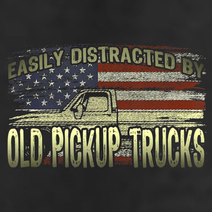 Easily Distracted By Old Pickup Trucks American Flag Truck Adult Drive Performance Visor