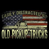 Easily Distracted By Old Pickup Trucks American Flag Truck 16 in Basic Backpack