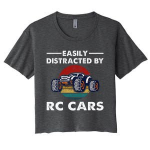 Easily Distracted By RC Cars RC Car Racing Lover Enthusiasts Women's Crop Top Tee