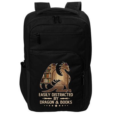 Easily Distracted By Dragons And Books Impact Tech Backpack