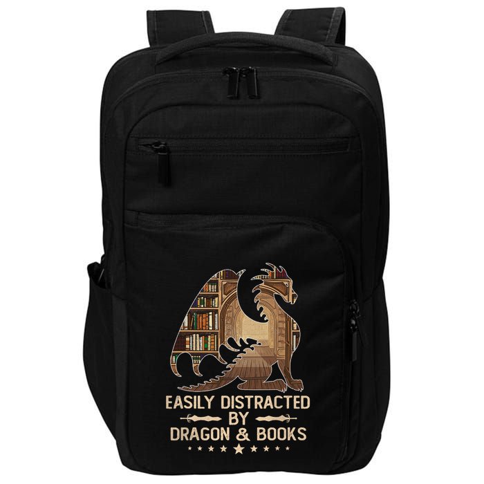 Easily Distracted By Dragons And Books Impact Tech Backpack
