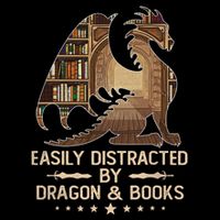 Easily Distracted By Dragons And Books Button