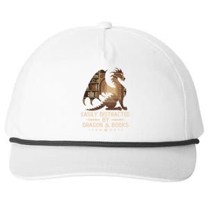 Easily Distracted By Dragons And Books Snapback Five-Panel Rope Hat