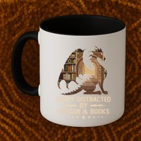 Easily Distracted By Dragons And Books Mug