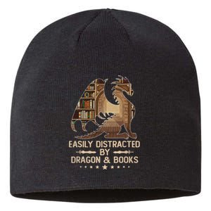 Easily Distracted By Dragons And Books Sustainable Beanie