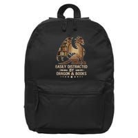 Easily Distracted By Dragons And Books 16 in Basic Backpack