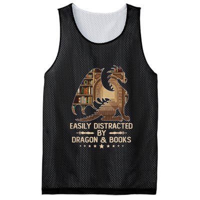 Easily Distracted By Dragons And Books Mesh Reversible Basketball Jersey Tank