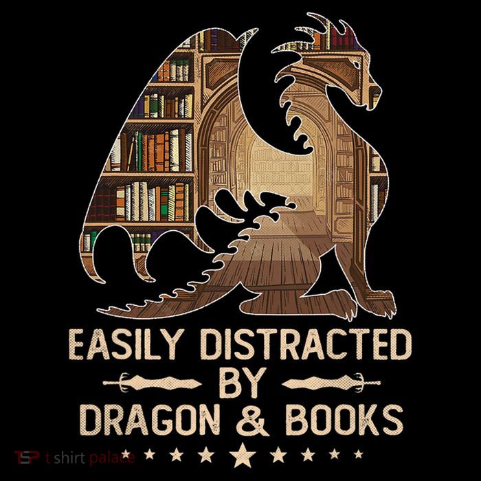 Easily Distracted By Dragons And Books Magnet