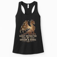 Easily Distracted By Dragons And Books Womens Tank Top