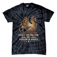 Easily Distracted By Dragons And Books Tie-Dye T-Shirt