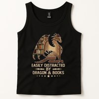 Easily Distracted By Dragons And Books Tank Top