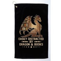 Easily Distracted By Dragons And Books Golf Towel