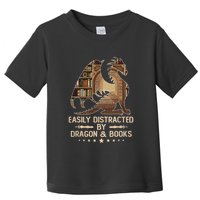 Easily Distracted By Dragons And Books Toddler T-Shirt