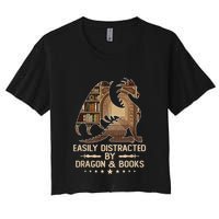 Easily Distracted By Dragons And Books Crop Top