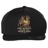 Easily Distracted By Dragons And Books Wool Snapback Cap