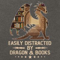 Easily Distracted By Dragons And Books Cotton Canvas Backpack