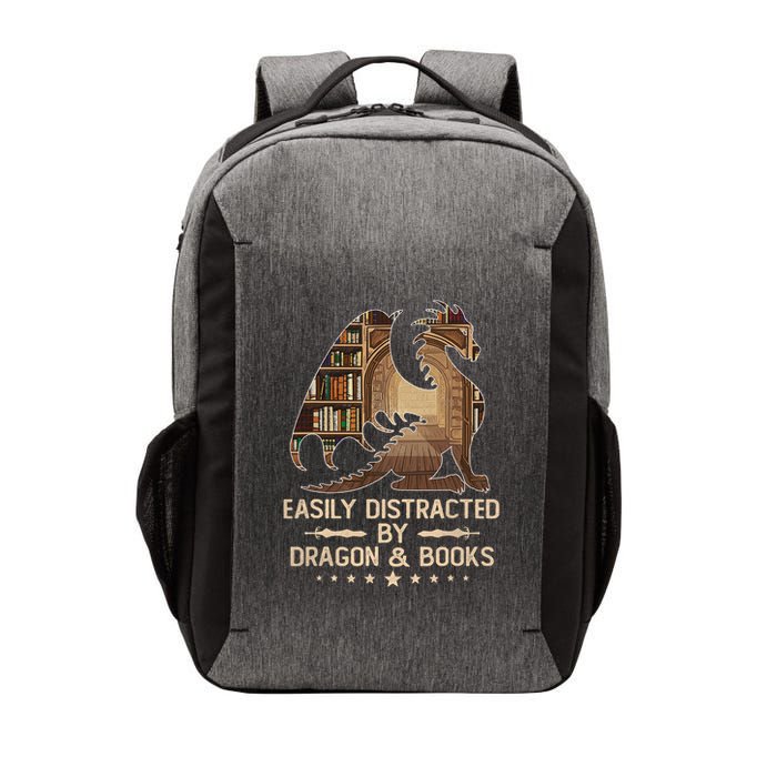 Easily Distracted By Dragons And Books Vector Backpack
