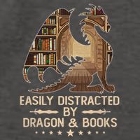 Easily Distracted By Dragons And Books Vector Backpack