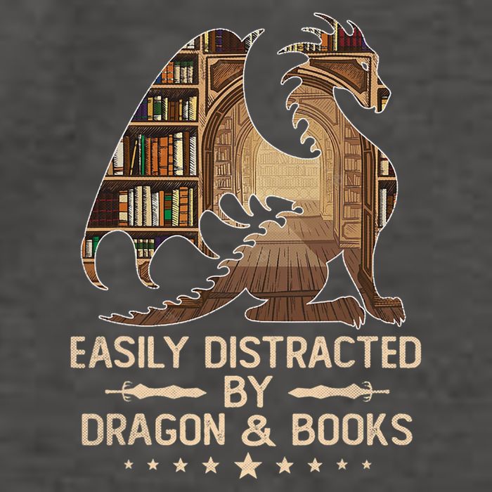 Easily Distracted By Dragons And Books Vector Backpack