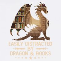 Easily Distracted By Dragons And Books Garment-Dyed Sweatshirt